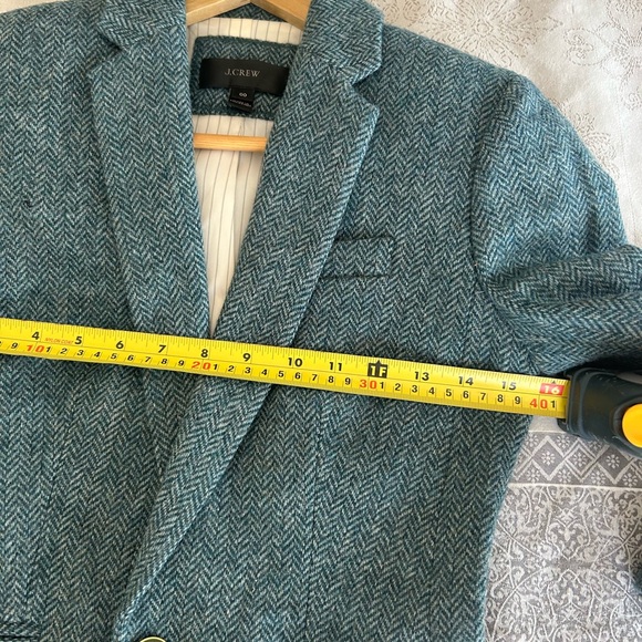 💚 J. Crew Teal Herringbone Blazer - Picture 9 of 11
